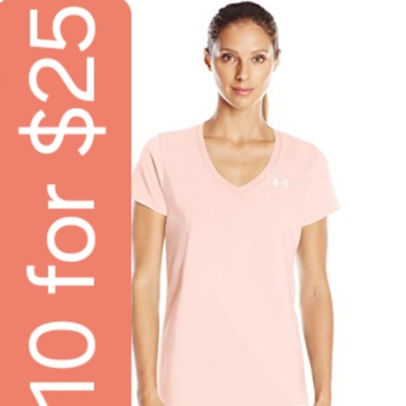 Under Armour Tops - Under Armour Light Pink V-Neck Active Tee